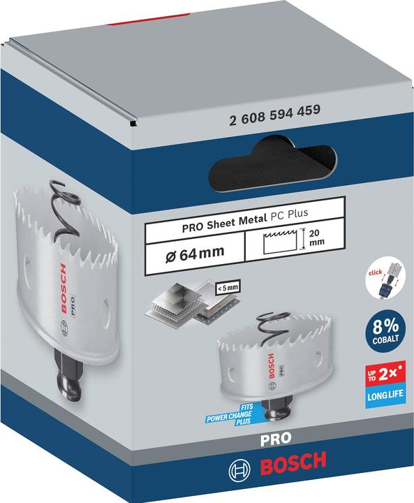 Productafbeelding Bosch Professional Zubehör PRO Plaatmetaal PC Plus gatenzaag, 64 mm (64 mm)