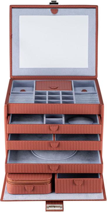 Produktbild Windrose 803955.03 - Schmuckkoffer XL mit Reiseetui Corbello terrakotta