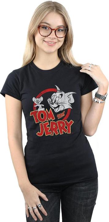 Actual product image Tom & Jerry Womens/Ladies Distressed Logo Cotton T-Shirt (L)