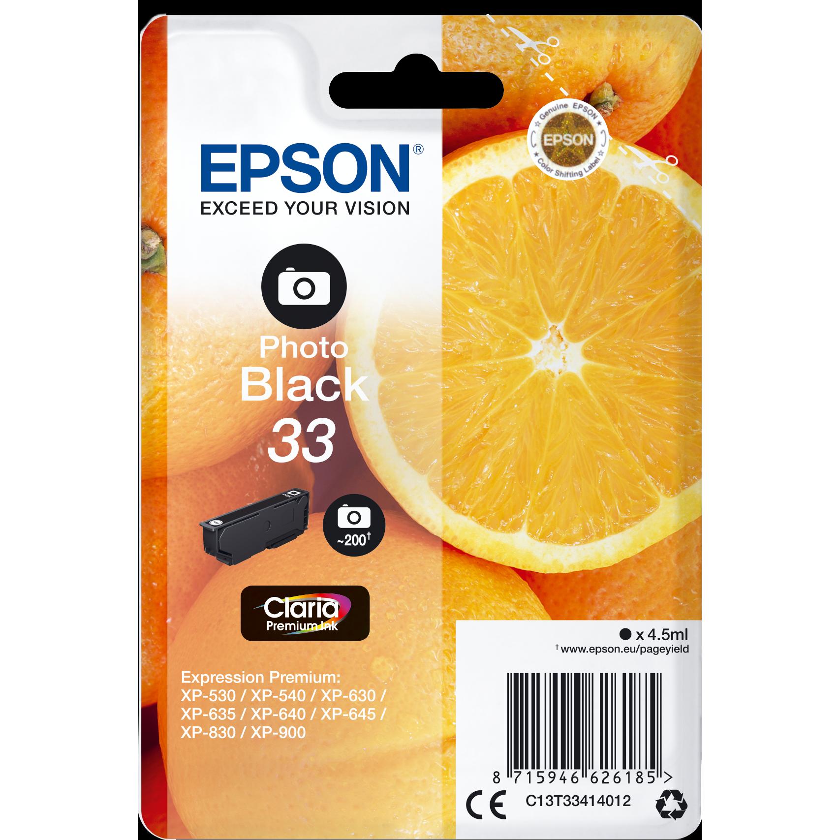 Epson, Druckerpatrone, Sglpck Photo Blck 33 Prem.Ink (PBK)