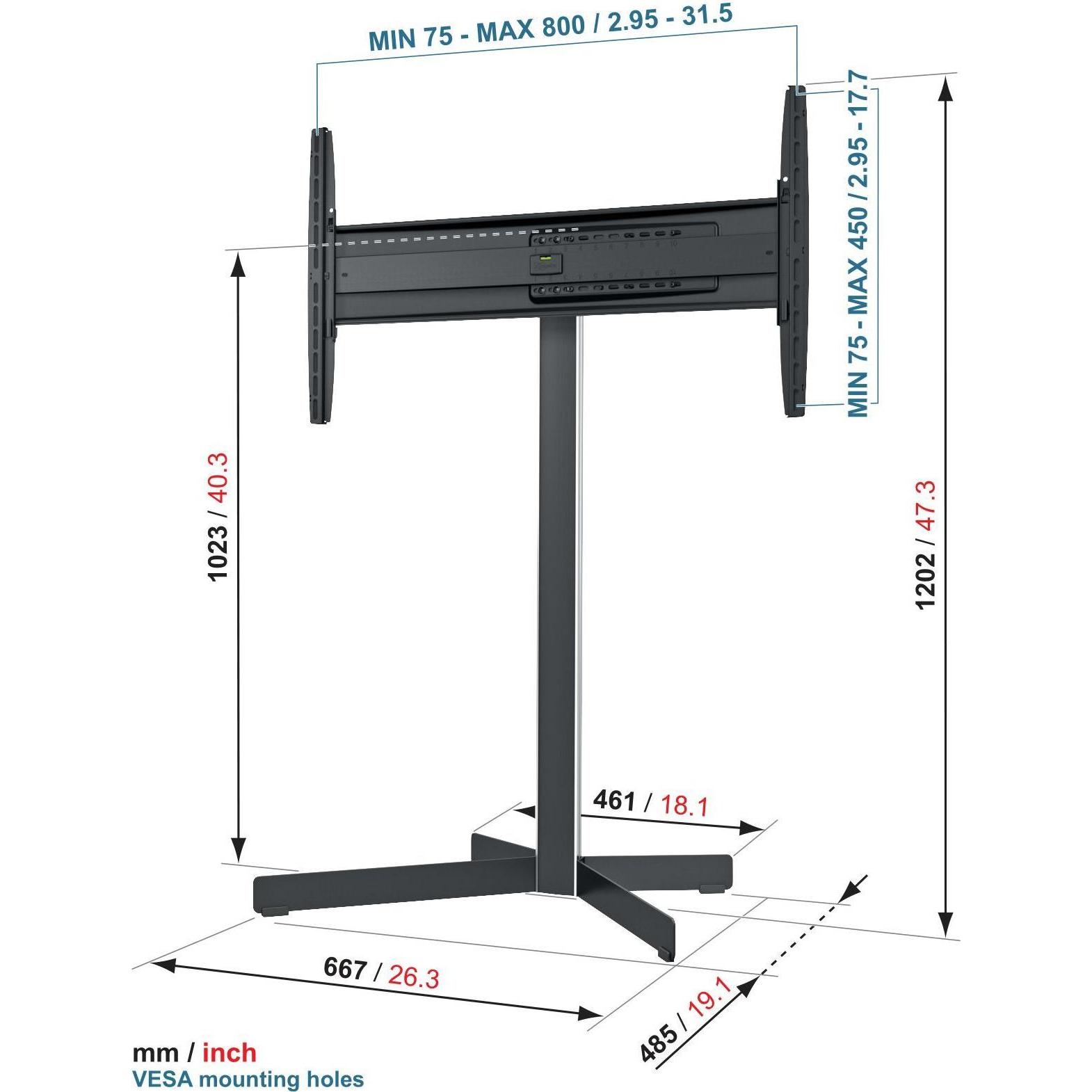 Thumbnail - Vogels Eff 8330 (Universal, 65", 65 kg), TV Ständer, Schwarz