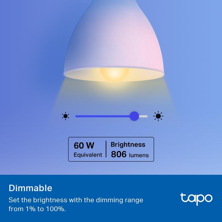 Immagine prodotto TP-Link Tapo L530E (confezione da 1) (E27, 8.70 W, 806 lm, 1 x, F)