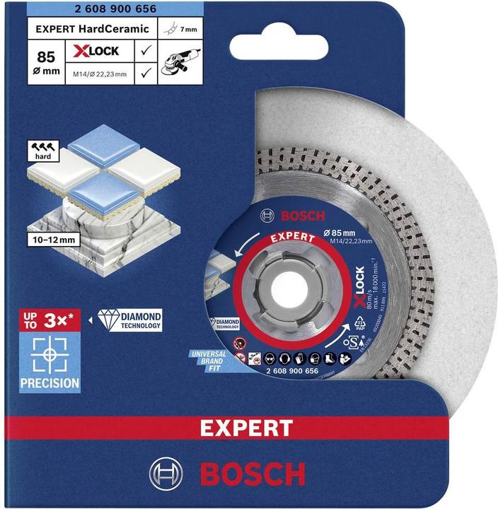 Actual product image Bosch Professional Zubehör Expert HardCeramic X-LOCK diamond cutting discs, 85x 22.23 x 1.6 x 7 mm