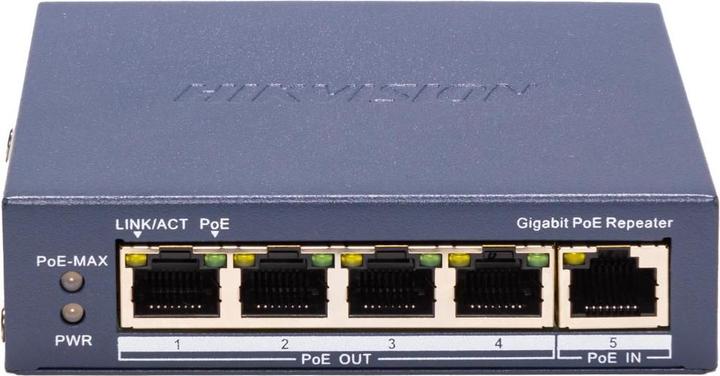 Actual product image Hikvision DS-3E0505P-E/R Gigabit PoE Repeater 4xPoE (5 ports)