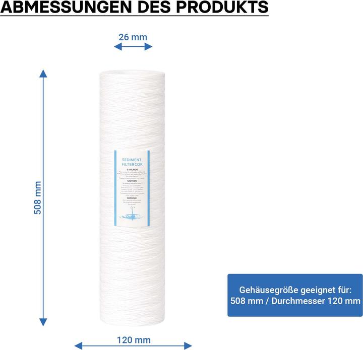 Actual product image Naturewater PPW-20A 20" Big Blue cotton thread filter water filter replacement