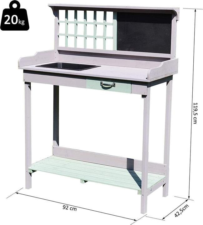 Image du produit Homcom Table de plantation avec tiroir et bac