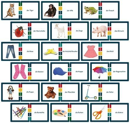 Actual product image Adamigo 's Deutsche worter game is a language learning set (German, Polish, 2 - 6 Players)