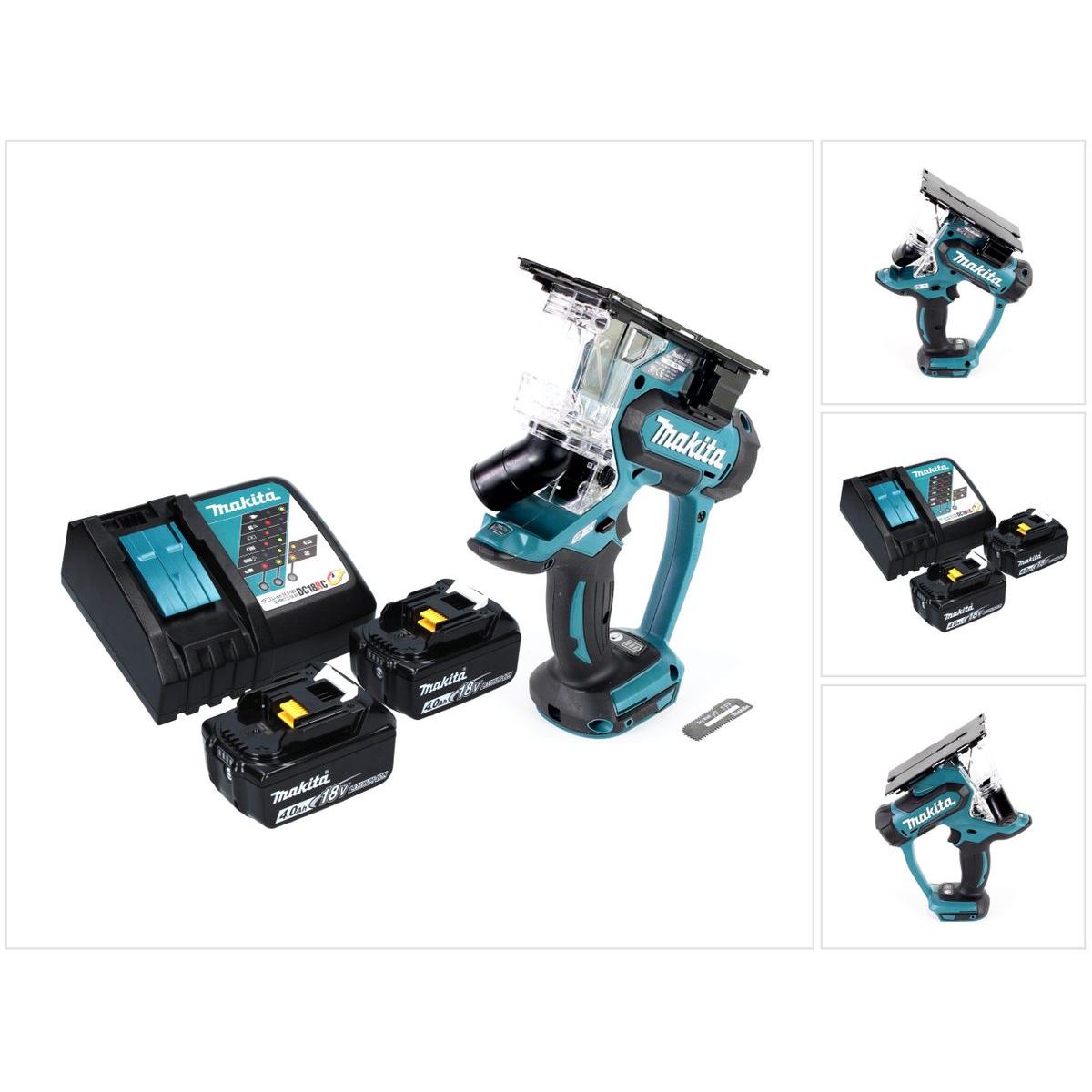 Makita, Stichsäge, DSD 180 RM Akku Gipskartonsäge 18 V + 2x Akku 4,0 Ah + Ladegerät