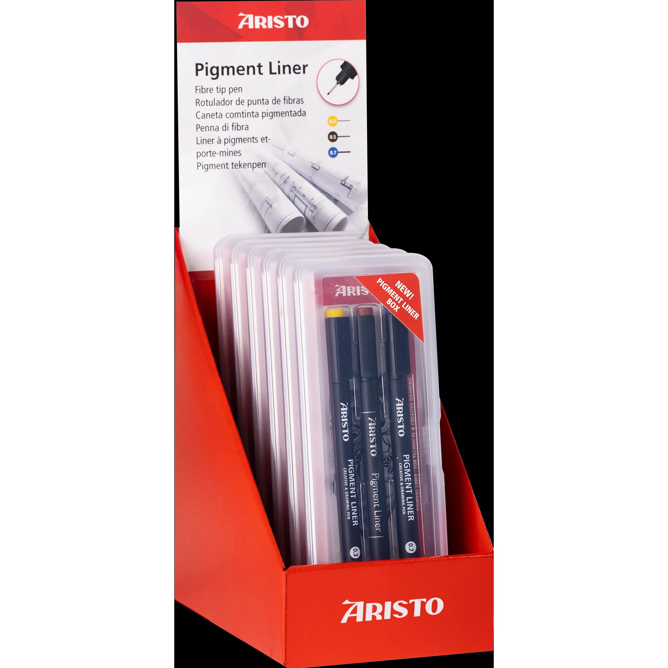 Aristo, Schreibstifte, Pigmentliner Display, 6 x 23533, 0.3/0.5/0.7 mm (WDA055, 6 x)