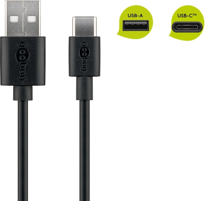 Productafbeelding Goobay USB-A naar USB-C kabel (0.10 m, USB 2.0)