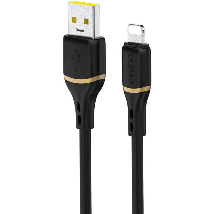 Dudao L25L 30W USB-A - Lightning Kabel mit weichem Silikongeflecht, 1 m, Schwarz (1 m, 30 W), Cavo USB