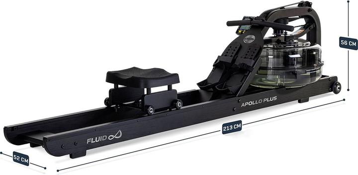 Produktbild Fluid Rower Apollo Plus Black Wasser Rudergerät Dual Rail