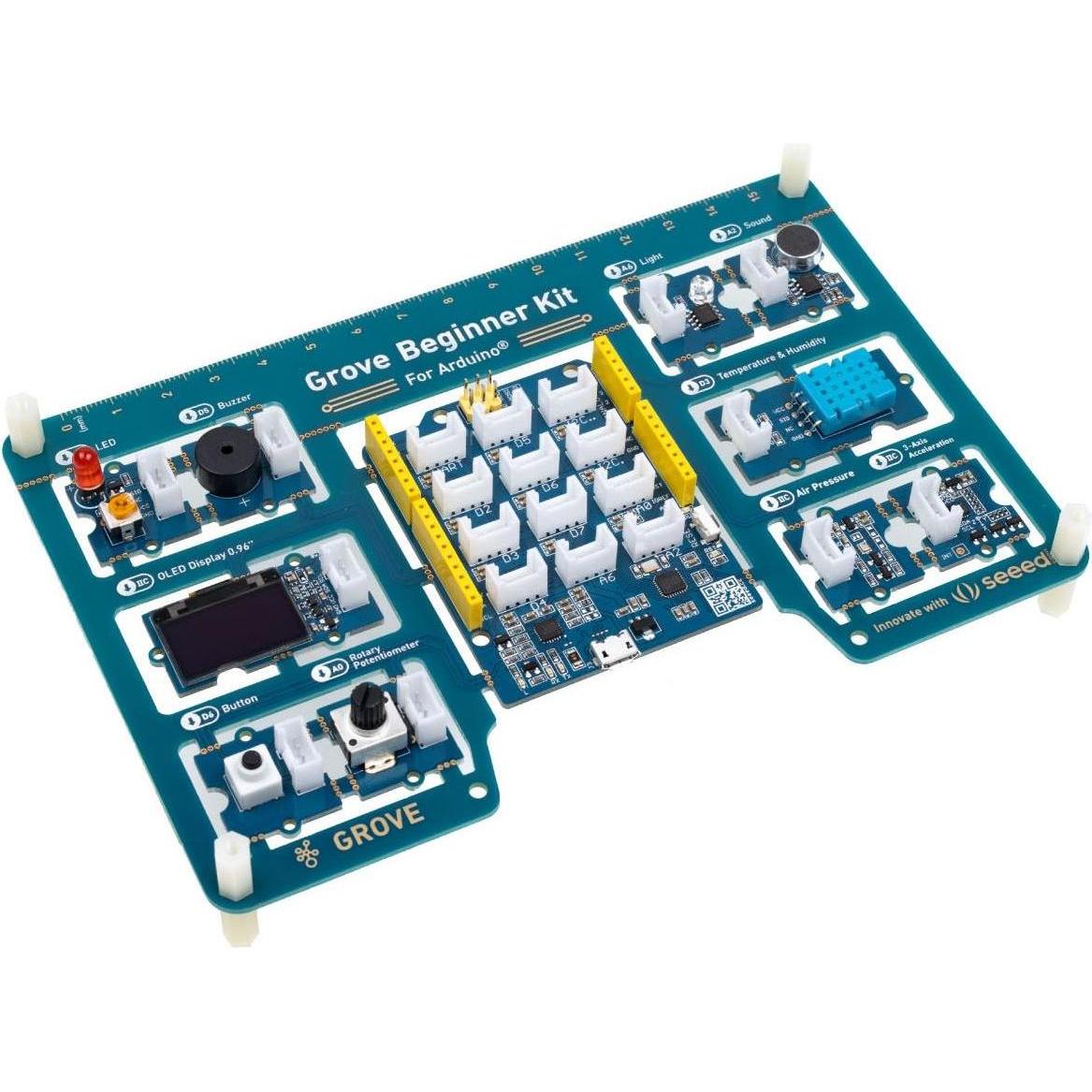 Seeed Studio seeed Grove - Einsteiger-Kit für Arduino, All-in-one-Board mit 10 Sensoren und 12 Projekten, Scheda + Kit di sviluppo