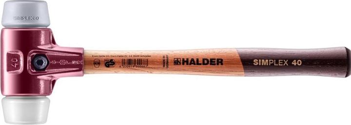 Actual product image Simplex Soft-face mallet with cast steel housing and wooden handle, Ø 40, TPE-mid / superplastic