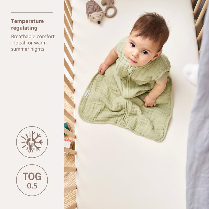Produktbild Meyco schlafsack - pre-washed musselin (70 cm, 0.5 TOG, Frühling, Sommer)