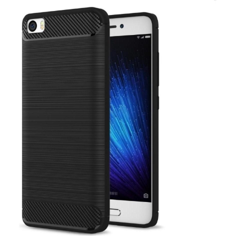 Thumbnail - Screenguard Xiaomi Mi 5 Hülle Carbon Brushed Soft TPU (Xiaomi Mi 5), Smartphone Hülle, Schwarz
