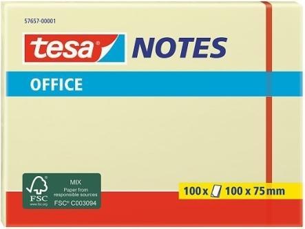Image du produit tesa Notes de bureau notes autocollantes, 100 x 75 mm, jaune 60 g/m², 100 feuilles (75 x 100 mm)