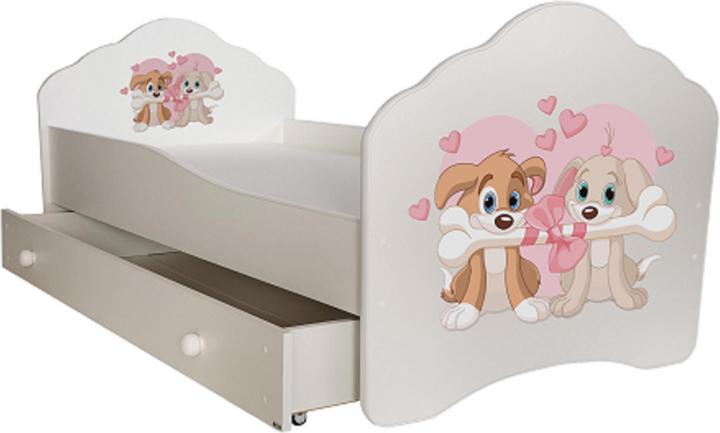 ADRK Furniture Bed with mattress and drawer CASIMO TWO DOGS 160x80