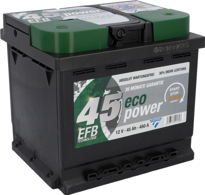Actual product image Cartec Eco Power 45 EFB (12 V, 45 Ah, 400 A)