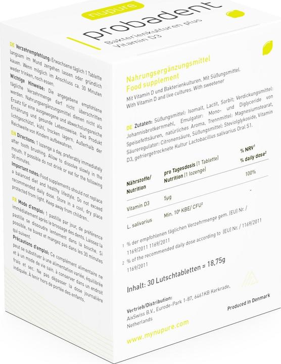 Image du produit Nupure probadent Probiotique contre la mauvaise haleine Ds 30 pcs (30 x)