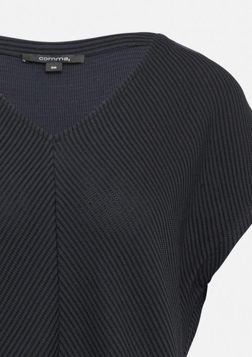 Produktbild Comma T-Shirt Relaxed-Fit-Shirt mit Struktur und V-Ausschnitt (36)