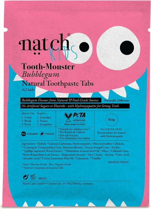 Natch Toothmonster Kids Bubble Gum Bag