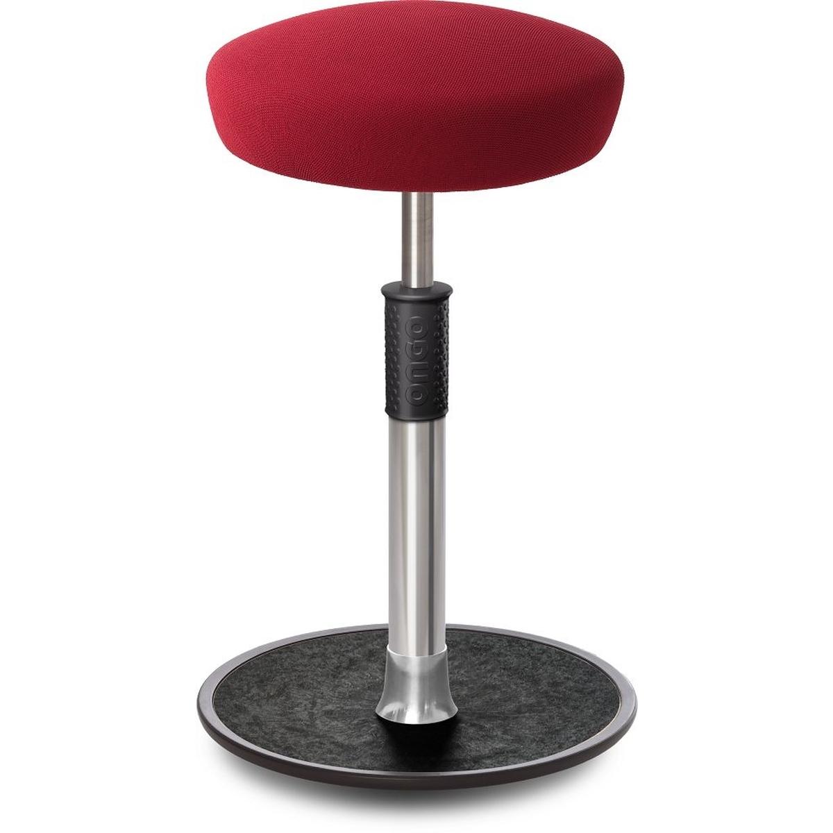 Ongo, Bürostuhl, Sitz- Stehhocker Free Tall Hutsitz Gestrick Dunkelrot chrom /schwarz