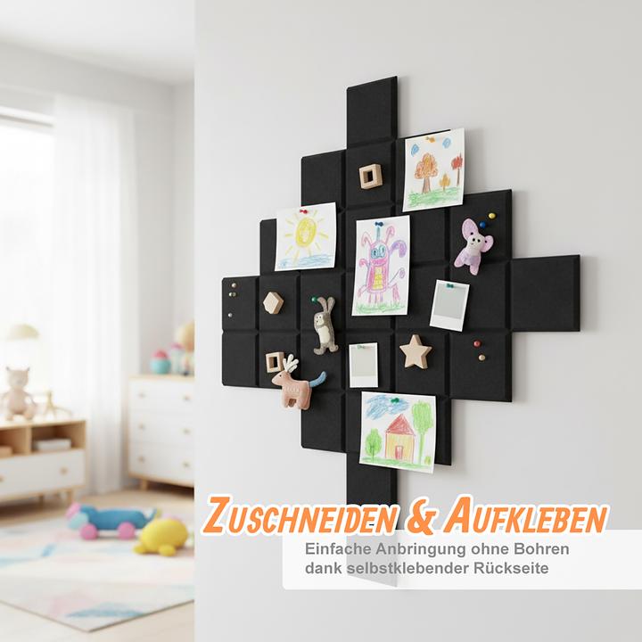 Produktbild Relaxdays 12x Filzpinnwand (Pinnwand, 30 x 10 cm)