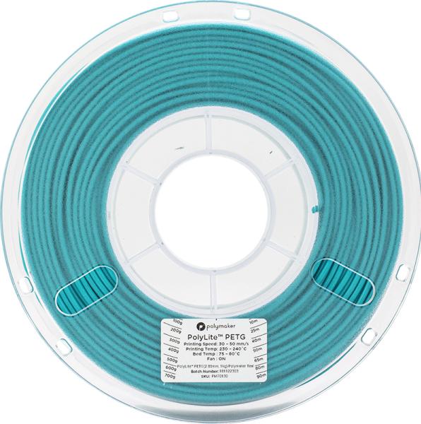 Actual product image Polymaker PolyLite PETG - Teal - 2.85mm (PETG, 2.85 mm, 1000 g, Turquoise)
