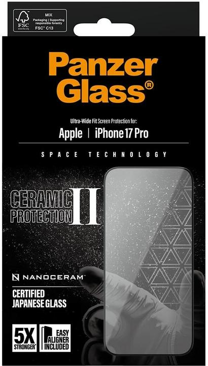 Actual product image PanzerGlass Ceramic II (1 Piece, Apple iPhone 17)
