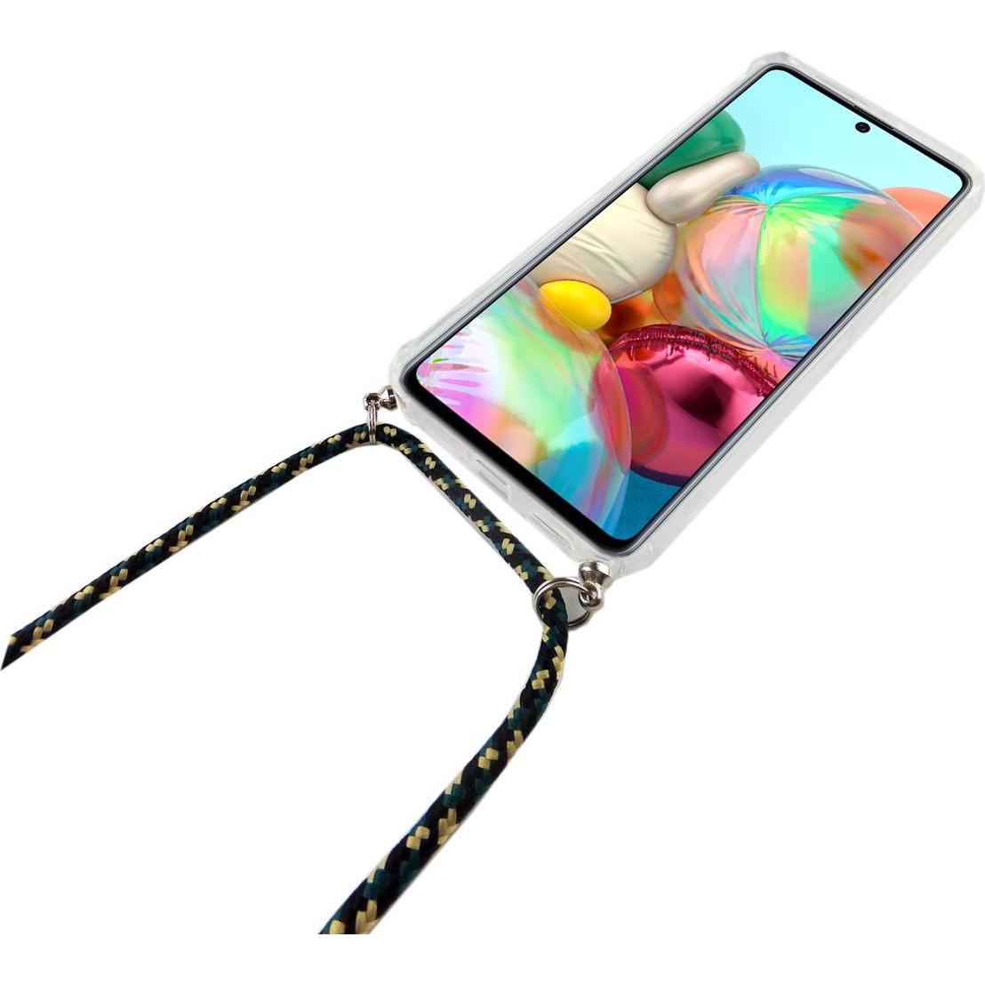 Thumbnail - König Design Handykette für Samsung Galaxy A71 mit Band Case zum umhängen Kordel Camouflage, Handykette, Transparent