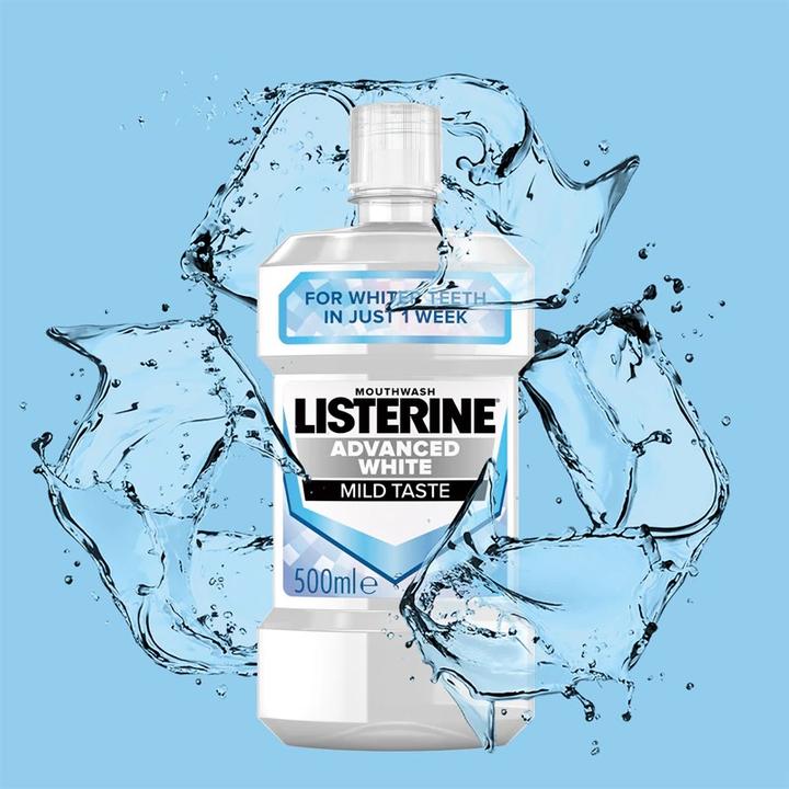 Produktbild Listerine Advanced White Mild Taste Mouthwash (500 ml, Mundwasser)