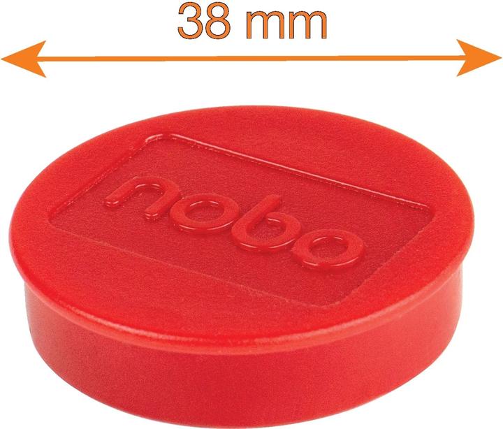 Actual product image Nobo Magnet round 38mm 1915314 red 10 pieces (10 x)
