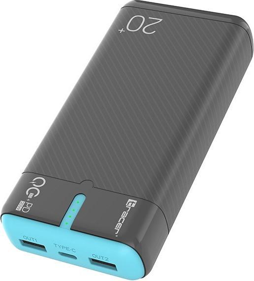 Actual product image Tracer 47517 EnerGen 20000mAh Power Bank gray/blue (20000 mAh, 22.50 W, 74 Wh)