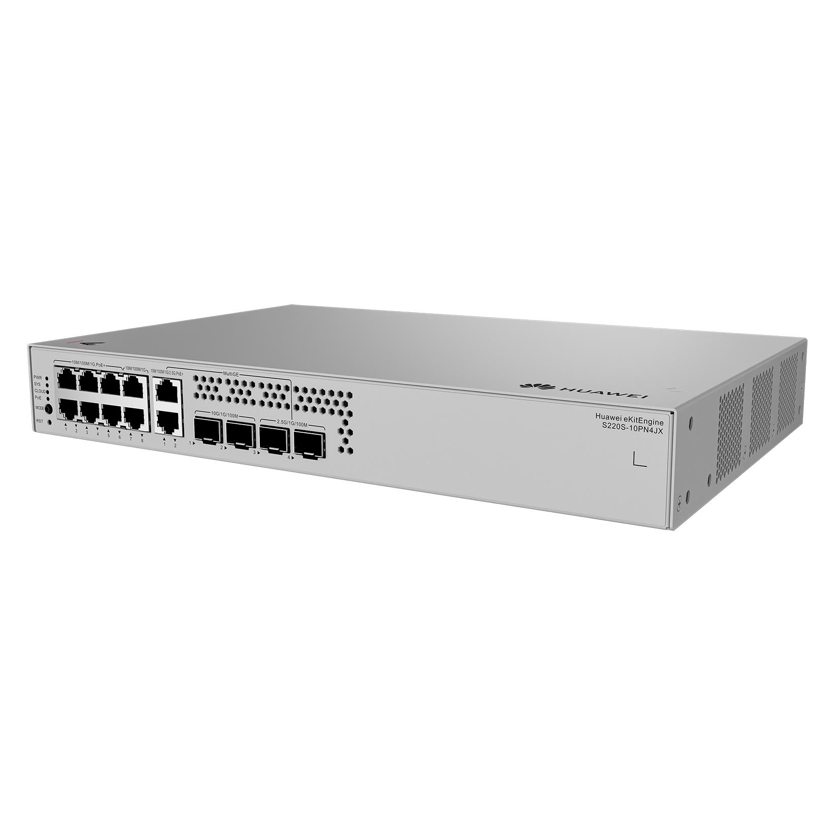 Huawei Data Communication S220S S220S-10PN4JX S220S-10PN4JX 8x10/100/1000BASE-T ports 6xPoE+ 2x10/10
