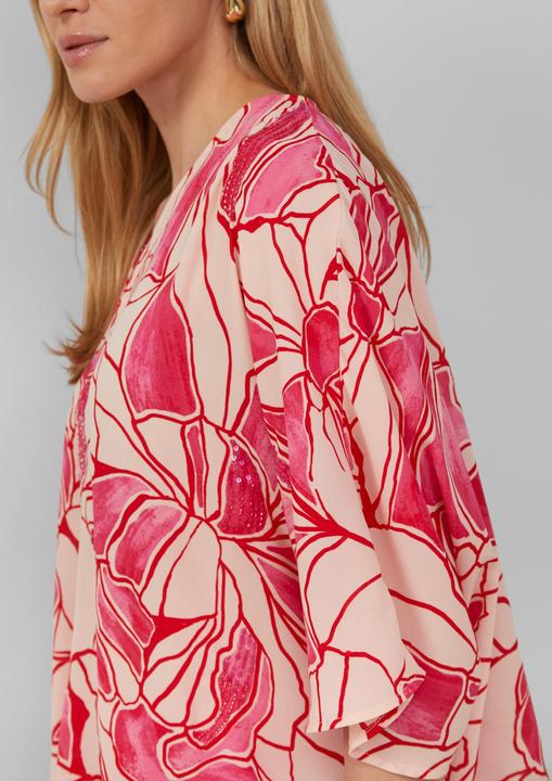 Produktbild S.Oliver Bluse Gemusterte Loose-Fit-Bluse mit Schmuck-Details (48)