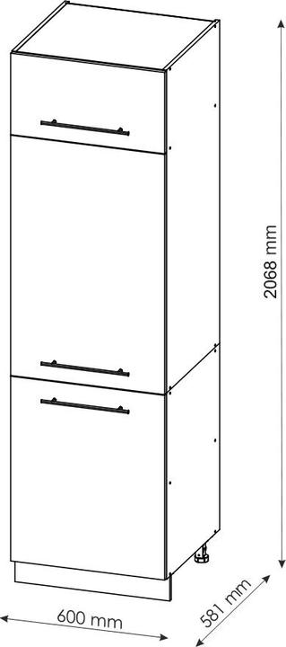 Produktbild Vicco Kühlumbauschrank Fame-Line (60 x 58 x 206.80 cm)