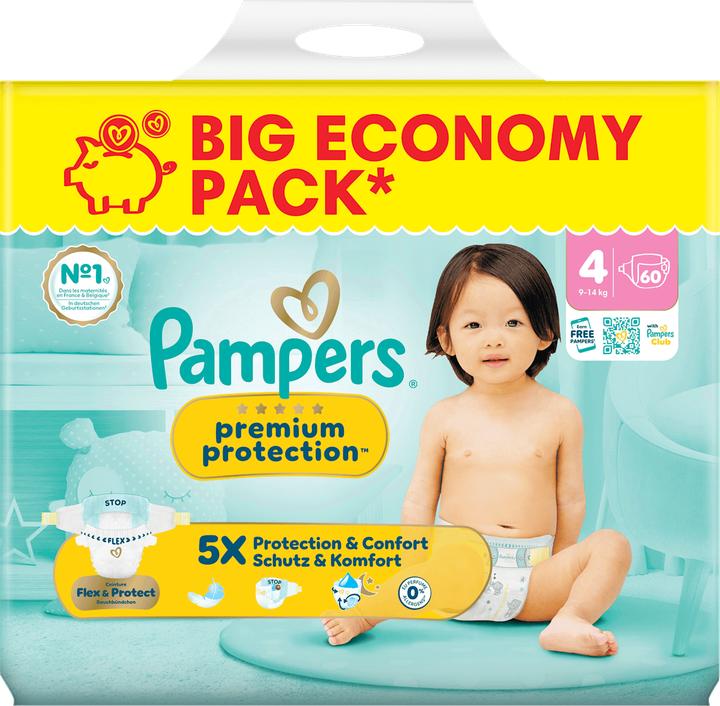 Produktbild Pampers Premium Protection (Gr. 4, Tragepack, 60 Stk.)