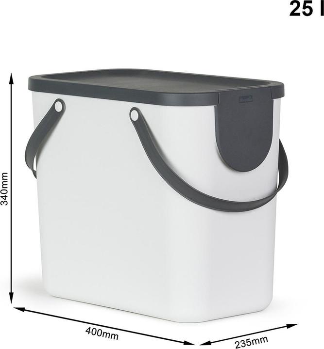 Image du produit Rotho Recycling Müllsystem 25 l ALBULA - Mistelweiss (25 l)