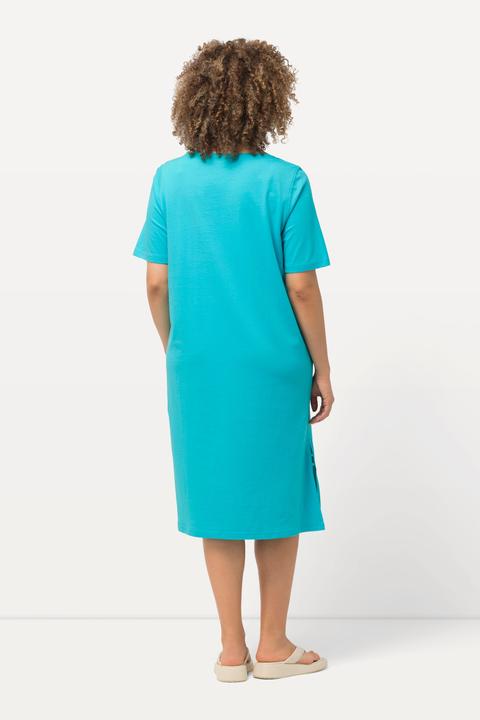 Produktbild Ulla Popken Jerseykleid, Zierbänder, A-Linie, Rundhals, Halbarm (46, 48)