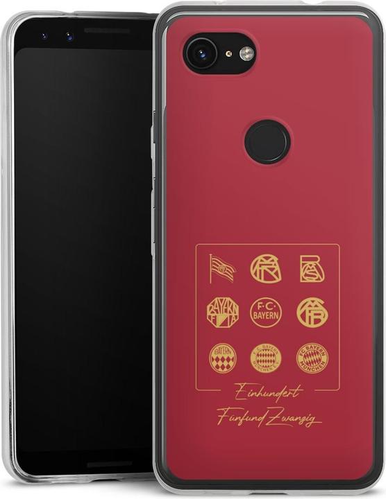 Produktbild DeinDesign Slim Case für Google Pixel 3a Silikon Hülle Ultra Dünn Handyhülle FCB 125 Jahre FC Bayern München (Google Pixel 3a)