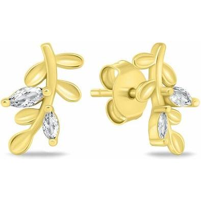 Brilio, Ohrringe, Silver - Long silver earrings with zircons EA1060W