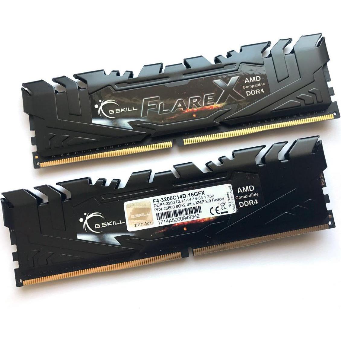 Thumbnail - G.Skill Flare X (2 x 8GB, 3200 MHz, DDR4-RAM, DIMM), RAM, Schwarz
