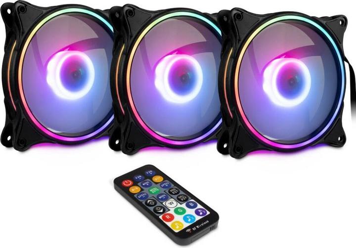 Actual product image Intertech Inter-Tech Fan 120*120*25 ARGUS RGB-FAN SET RS-08, 3X retail (120 mm, 3x)