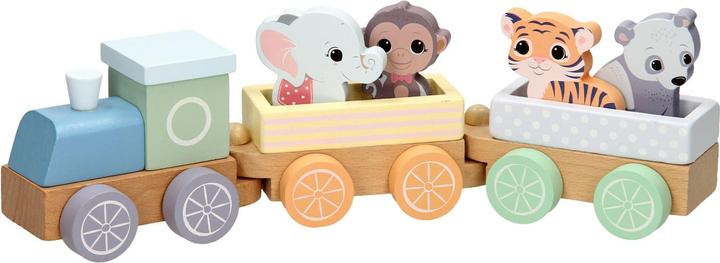 Actual product image Jouéco Wooden Train Wild Animals