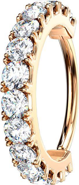 Immagine prodotto Star Piercing Anello Micro Piercing oro rosa fiocco di cristallo argento (Ottone)