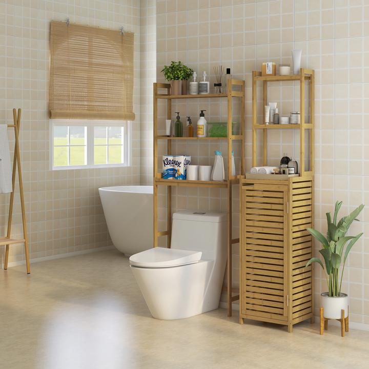 Produktbild Kleankin Badregal mit 3 Ebenen (68 x 20 x 165 cm)
