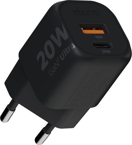 Image du produit Xtorm 1 x USB-C 20W, 1x USB-A 18W, ohne Kabel XEC020 black (20 W)