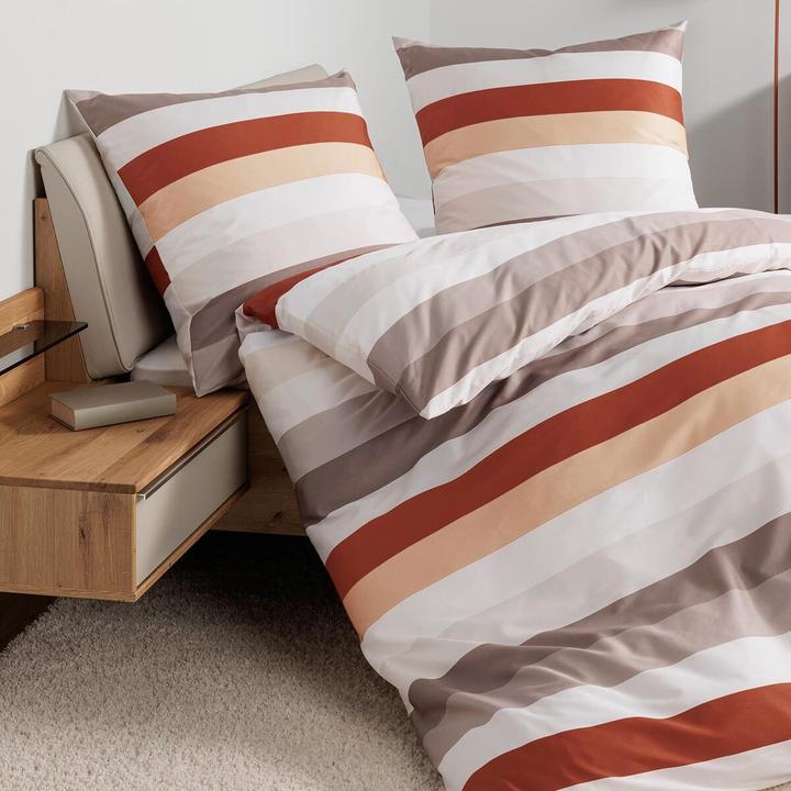 Produktbild Janine Mako-Satin Bettwäsche Palermo 31169-04 beige rost orange (135x200 cm, 80x80 cm)