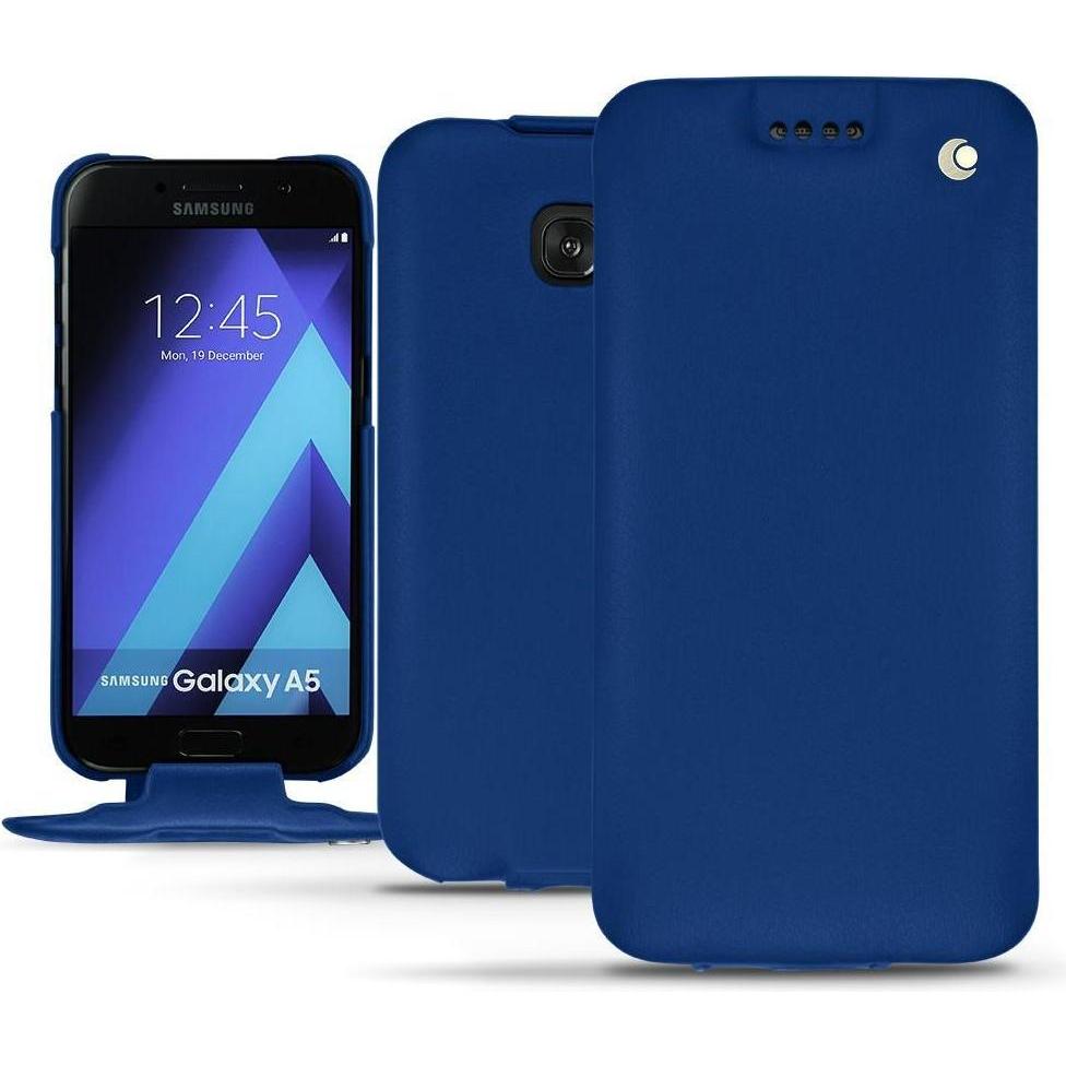 Noreve Lederschutzhülle vertikal (Samsung Galaxy A5 (2017)), Smartphone Hülle, Blau